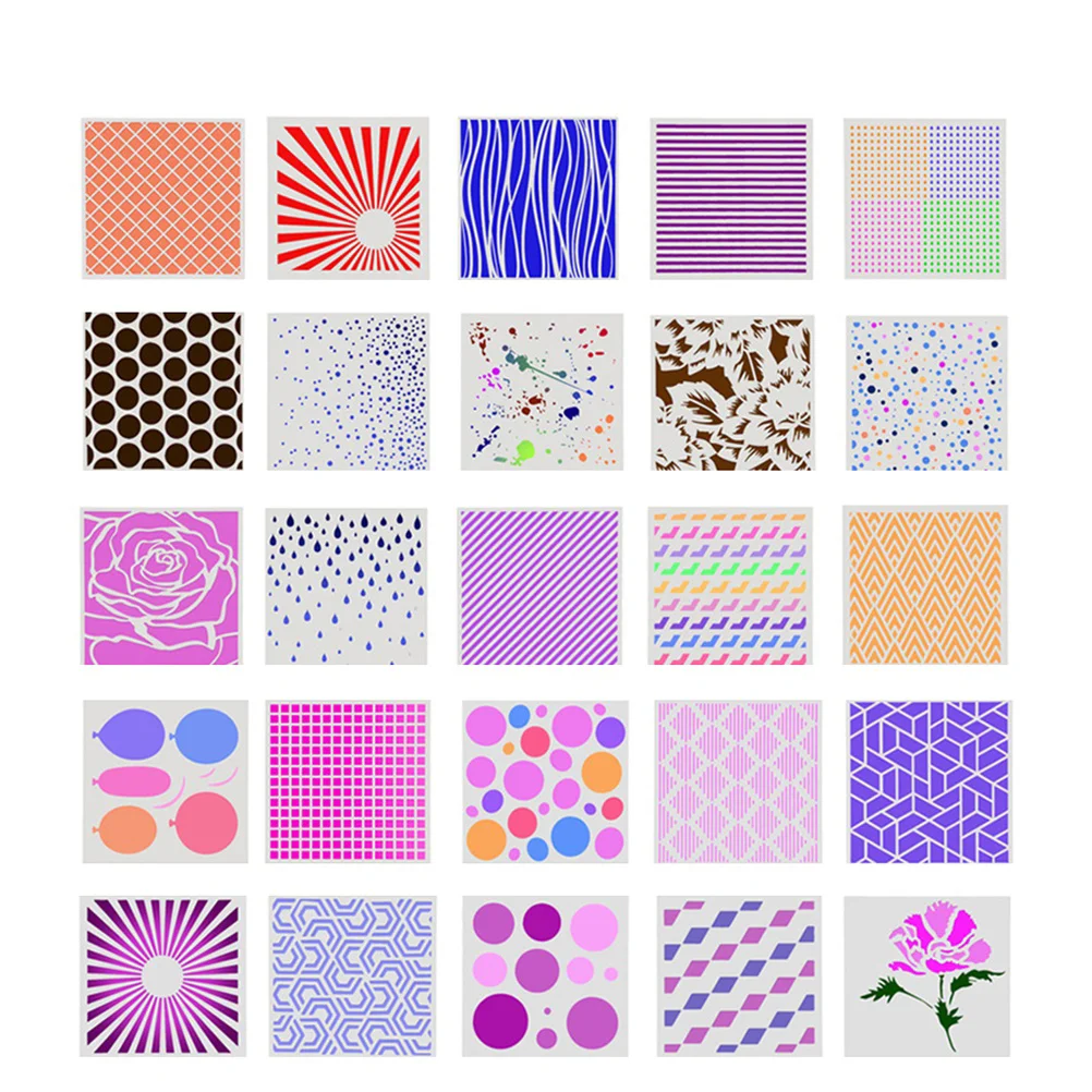 

20Pcs Drawing Painting Stencils DIY Various Patterns Hollow Painting Templates for Scrapbooking School Projects (Random Style)