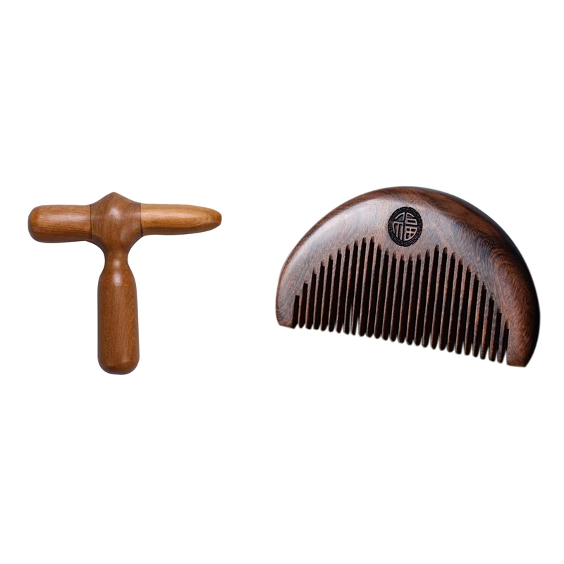 

Горячая Распродажа 2023, Искусственный деревянный ручной массажер для ног и 1 шт., карманная Расческа для массажа, расческа для волос