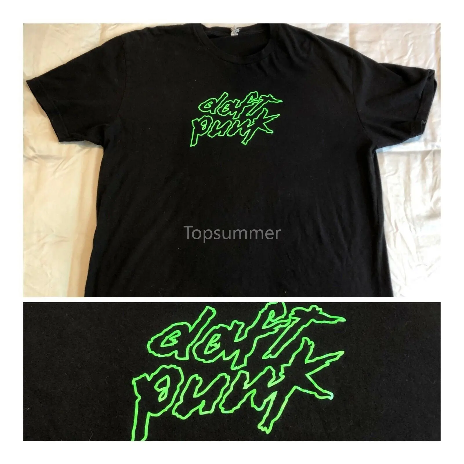 

Vintage Rare Neon Green Daft Punk Shirt Mens Size Xl Not Another On Ebay Short Sleeves Cotton Fashion T Shirt Free Shipping