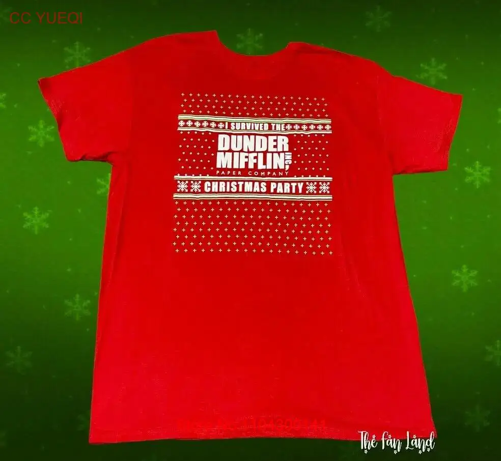Новая мужская футболка The Office I Survived Dunder Mifflin для рождественской вечеринки