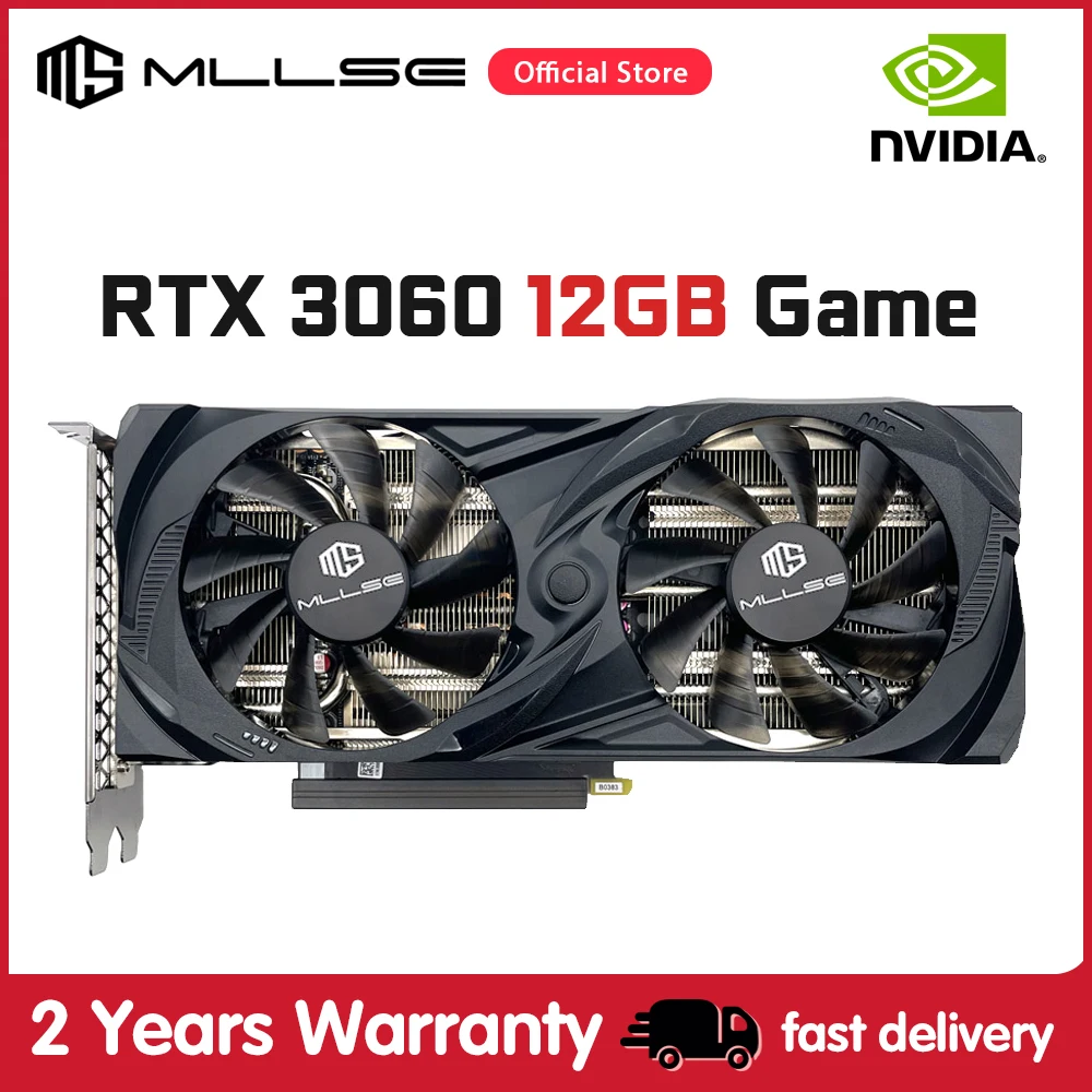 Видеокарта MLLSE RTX 3060 12 Гб игровой NVIDIA GPU GDDR6 192 бит HDMI * 1 DP 3 PCI Express 4 0x16 rtx3060 видеокарта