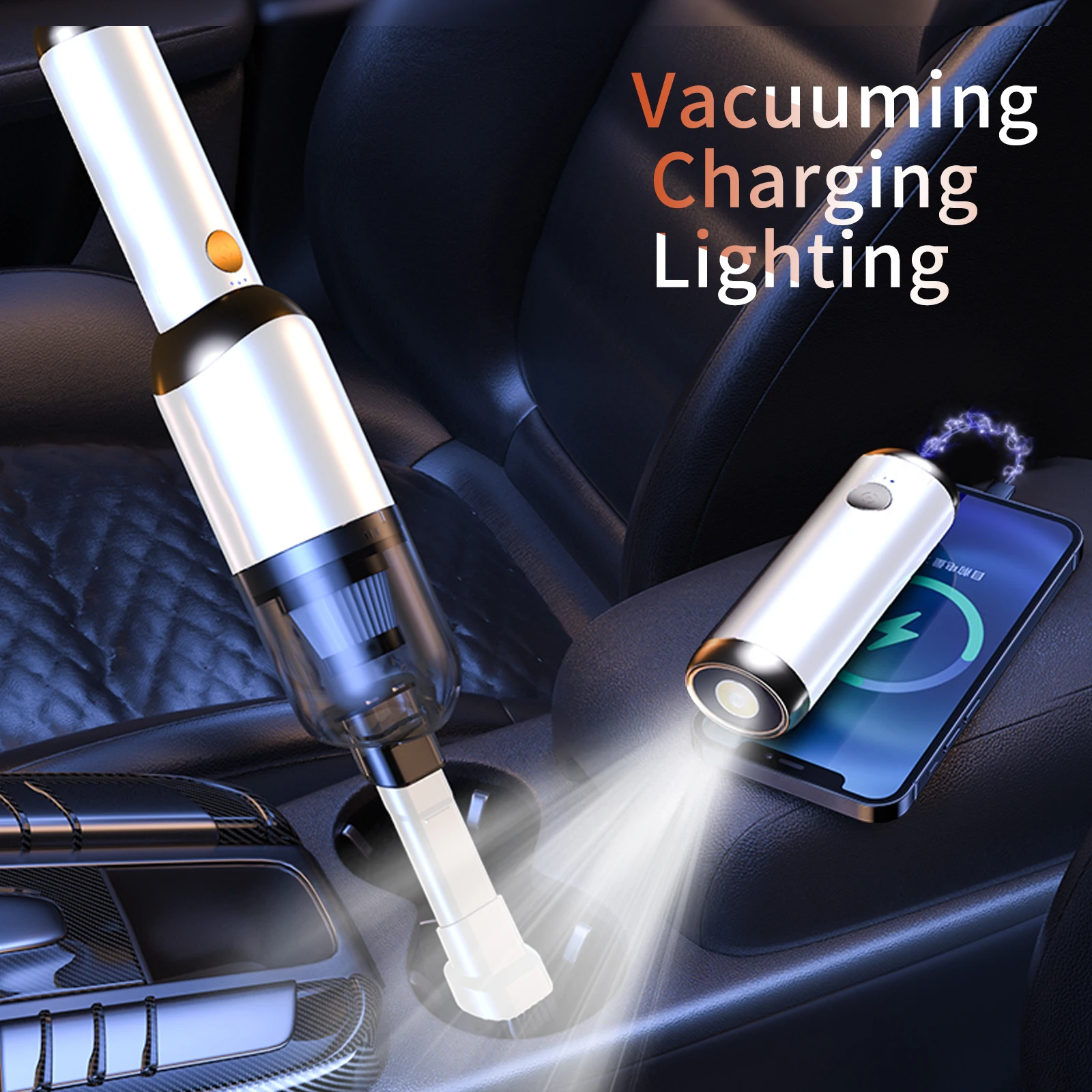 

multifunction 65000Pa Car Vacuum Cleaner Wireless Car home Cleaning Handheld Vacum Cleaner LED Light for Car Interior Cleaner