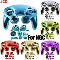 jcd for ngc electroplating controller replacement front back shell housing with abxy l r z dpad button for gamecube games handle