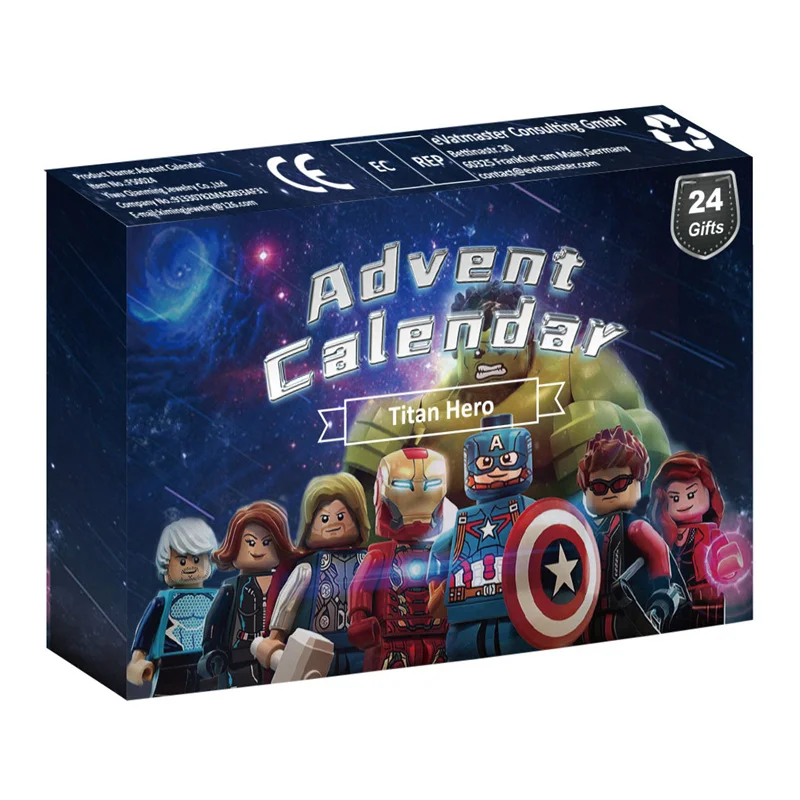 

24pcs Marvel Action Figures Toys Anime Christmas Advent Calendar Box Spiderman Hulk Q Posket Kawaii Child Avengers Gifts