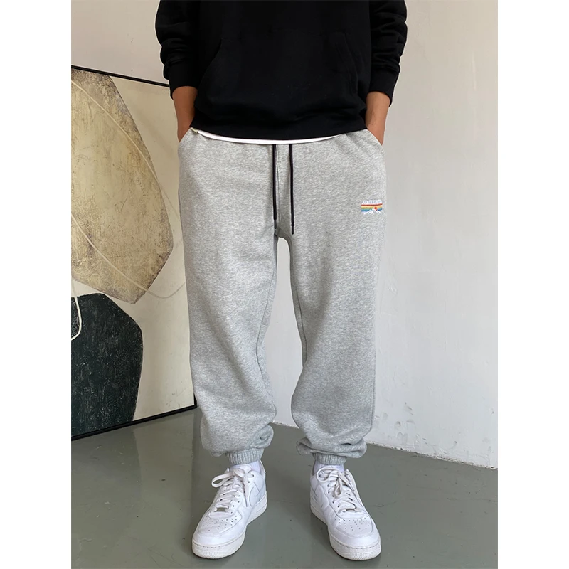 Брюки спортивные в стиле хип-хоп повседневные серые штаны для бега уличном