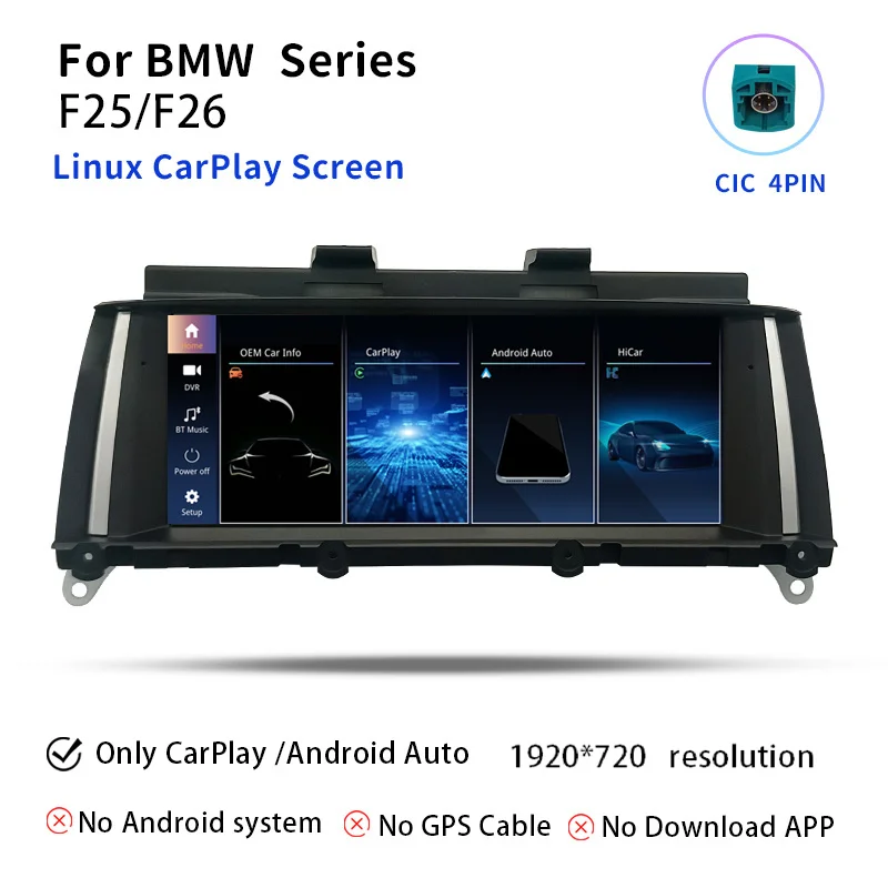 

Беспроводной автомобильный радиоприемник Carplay Android 14, экран для BMW X3 F25 для BMW X4 F26, мультимедийное аудио стерео головное устройство, GPS-навигация, 4G