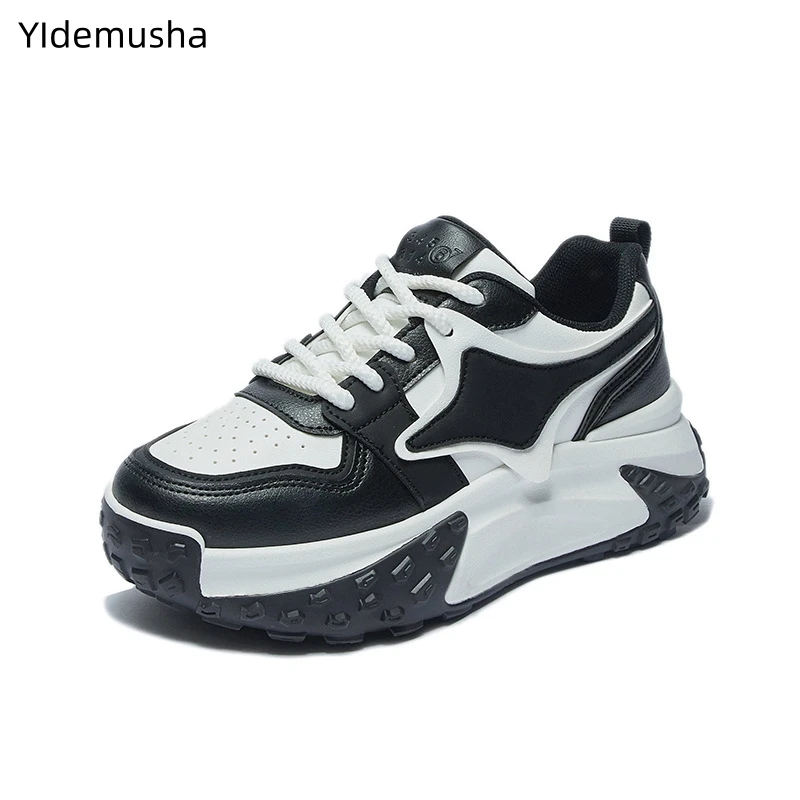 

2023 New Running Shoes Ladies Comfortable Sneakers Autumn Winter Leather Women's Sports Shoes Outdoor Lace Up Training Shoes
