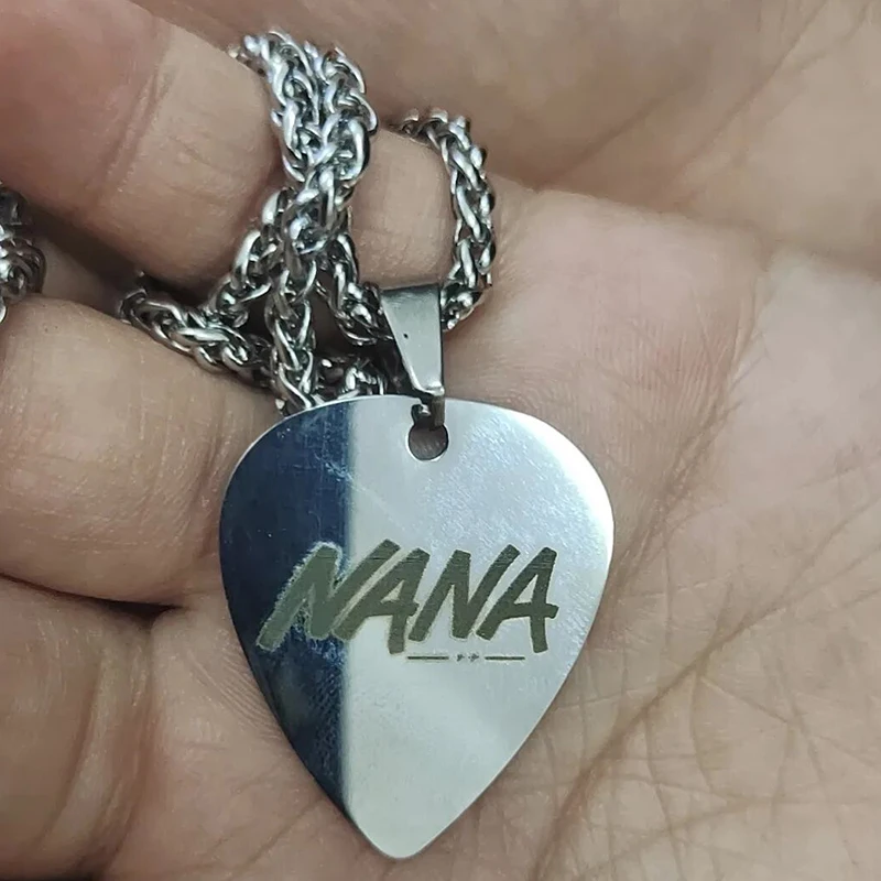 Фото Аниме NANA Oosaki Nana ナ Косплей Ожерелье Рок Унисекс Колье из нержавеющей стали Гитарный медиатор Подвеска Ювелирные аксессуары Реквизит Подарок №5