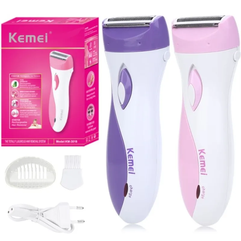 

Kemei KM-3018 Electric Rechargeable Lady Shaver Hair Remover Epilator Shaving Wool Scraping EU For Whole Body Use