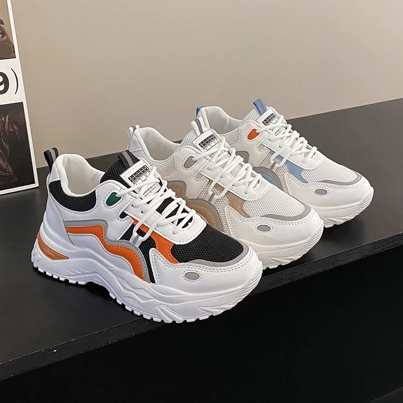 Zapatillas De Deporte gruesas transpirables para mujer zapatos deportivos con plataforma suela gruesa Tenis moda