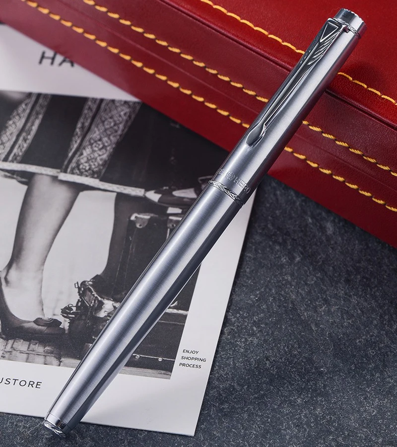 Hero 200A Высококачественная перьевая ручка из нержавеющей стали 14-каратное золото 0