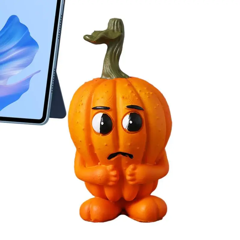 

Funny Expression Pumpkin Halloween Expressive Gift Resin Pumpkin Ornament Dimensional Accents Party Pumpkin Figurine Decorations