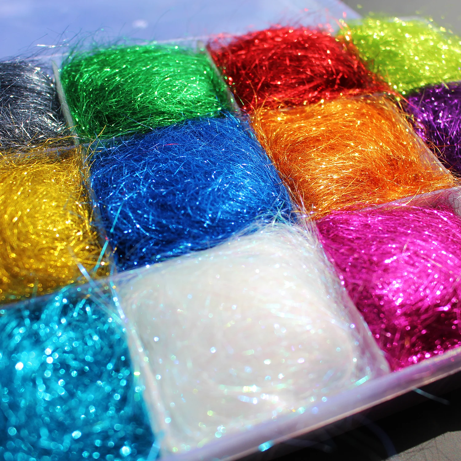 Tigofly 12 цветов коробка для подледного дуба корпус крыла Нимфа форели материалы