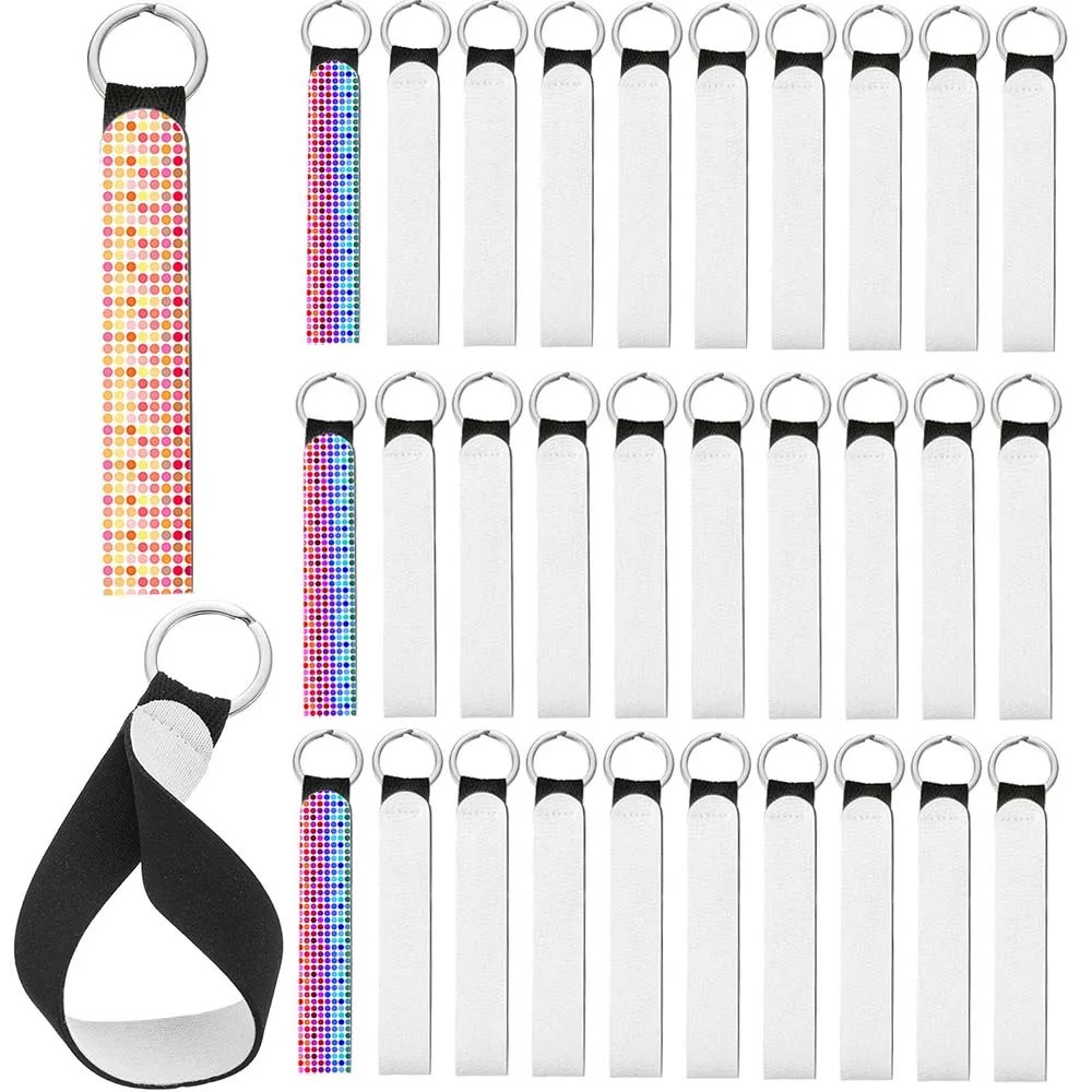 

20pcs Sublimation Blanks Wristlet Keychain DIY Blank Wrist Lanyard Heat Press Transfer Wristlet Keychain For DIY Crafts