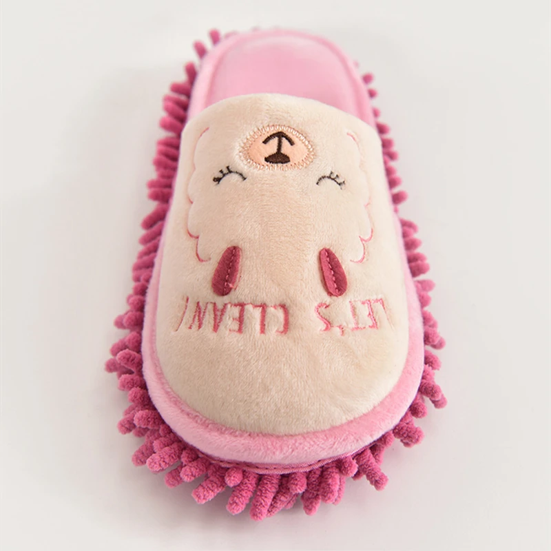 Winter New Designer House Mop Women Slippers Cute Cartoon Animal Bedroom Couples Shoes Indoor Warm Plush Ladies Fur Slippers