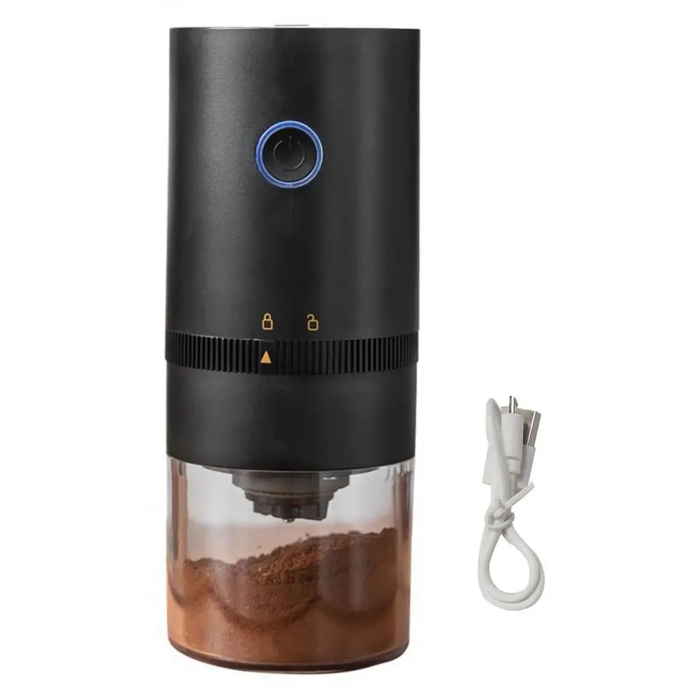 

USB rechargeable-coffee bean grinder stepless adjustment one-button automatic start long-life household electric-coffee grinder