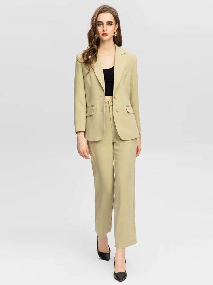 

Designer Autumn New Long Sleeve Button Suit Tops Casual Pants Fashion High Quality Casual Party Office Chic Elegant Women's Set