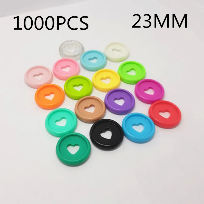 1000PCS23MM Color Plastic Binding Ring Love Shape Binding Disc, Mushroom Hole Loose-Leaf Notebook Adhesive