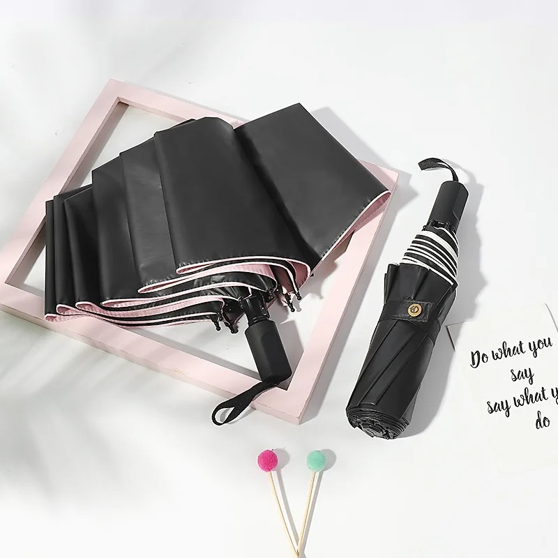 

Fashion Three-folding Umbrella Rain Ladies Gifts Mini Pocket Parasols Girls UV Protection Waterproof Travel Portable Umbrella