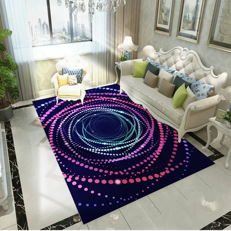 

3D Gorgeous Vortex Carpet Non-Slip Floor Mat Doormat Carpets for Home Living Room Bedroom Decor Kids Play Area Rug illusion rug