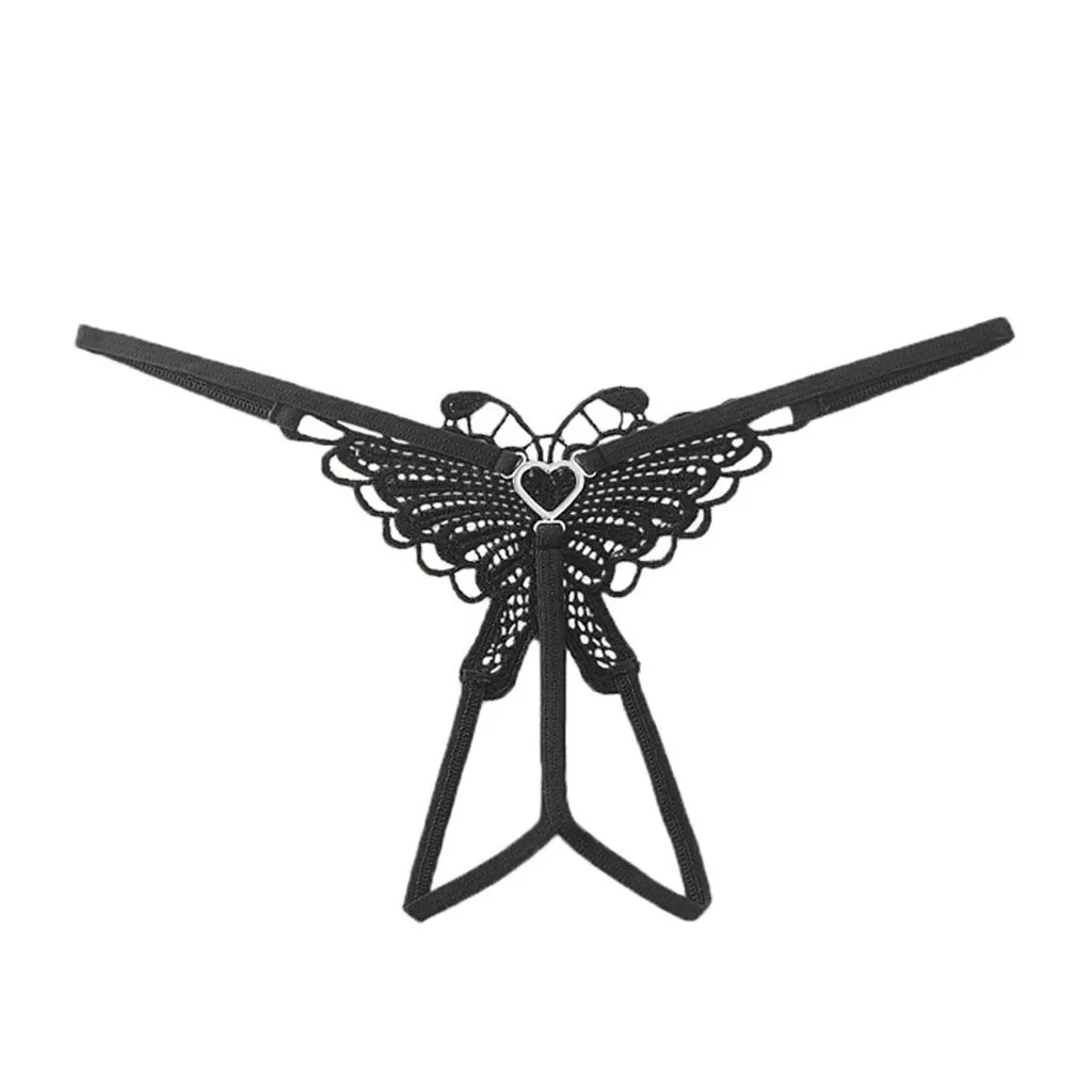 

Sexy Women Lace Panties Black Butterfly Hollow Bow Thongs Seamless Underwear Lace Lingerie Hot sale Free underwear трусы женские