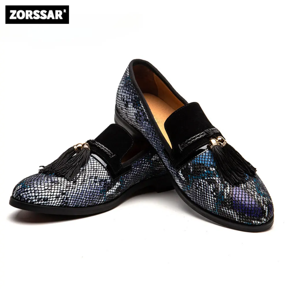 Туфли мужские деловые, удобные, с кисточками, без застежки, лоферы, повседневная обувь, лето 2023