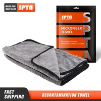 single sale spta microfiber edge decontamination towel extra soft car wash microfiber car cloth for interior cleaning