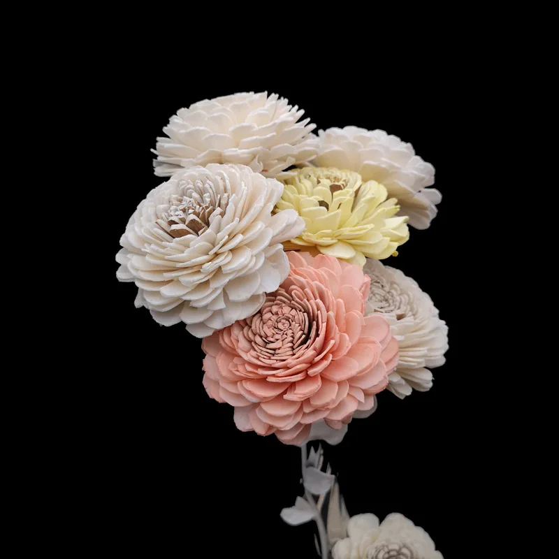 

5PCS Dyed Peony Aromatherapy Dried Flowers for Reed Diffuser Accessories Sola Flower Diffuser Home Decoration Flower Arrangement