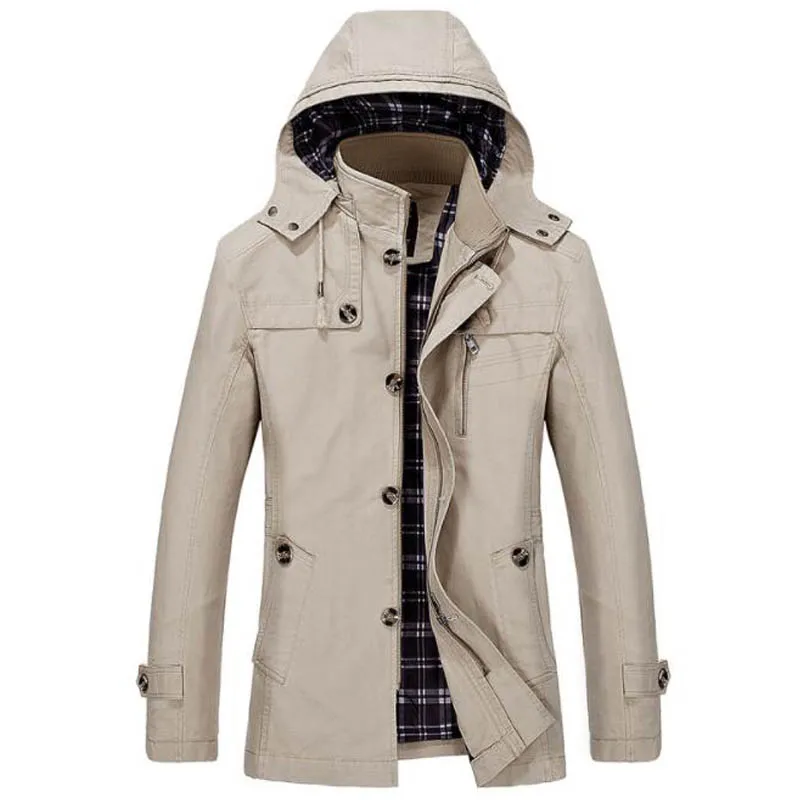 

New Trench Coat Designer Spring Autumn Casual Cotton Slim Fit Windbreaker Jacket Male Long Jackets Coat Men casaco masculino