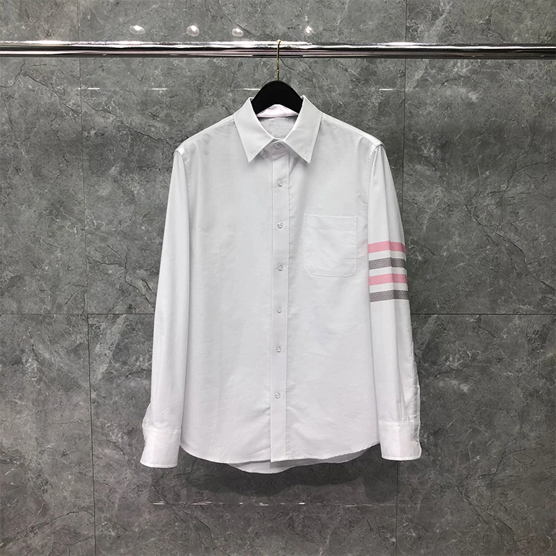 

TB THOM Shirts Spring Casual Business Fashion Striped Design Men Shirts High Quality Autumn Wedding Social Dress Shirts