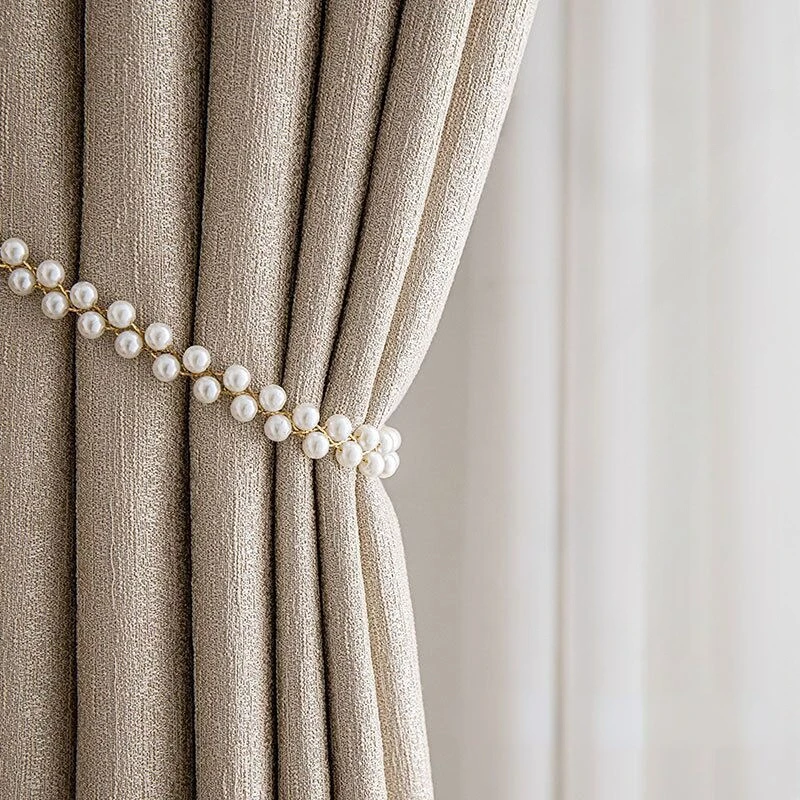 

High-precision heat insulation light luxury high-end French curtain silk jacquard simple modern living room bedroom Nordic style