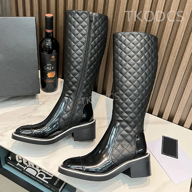 

Real Leather Zip High Heel Ankle Boots Brand Elegant Women Black Short Boots Classic Fashion Knight Boots Knee High Long Boots