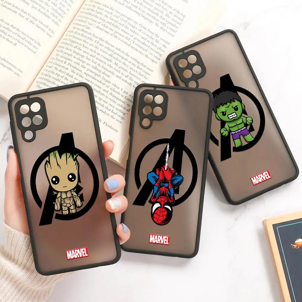 

Avengers Logo Ironman Groot Marvel Case For Samsung A30 A30S A50 A70 A01 A02 A03S A04 M30S M21 M51 M32 Note 20 Clear Matte Cover