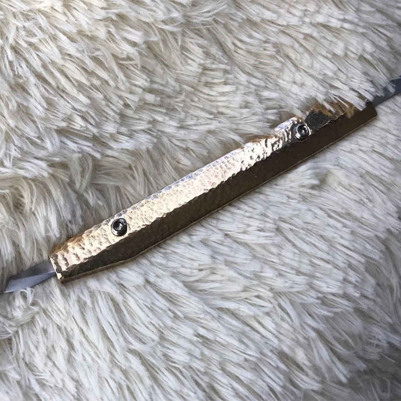 Кожаное ремесло D53/M390/RWL34 стальные ножи со скошенными краями молотковая латунная