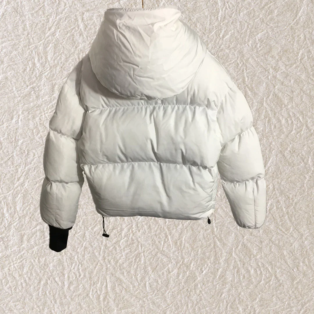 Cotton Velvet High Quality Winter Brand  Womenswear Triangle Marker Padded Coat Warm Casual Tops Hooded 6445