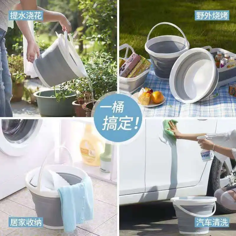 

Beautiful Folding Bucket Portable Retractable Plastic Household Portable Thickened Travel Outdoor Car Wash Bucket Fishing Bucket