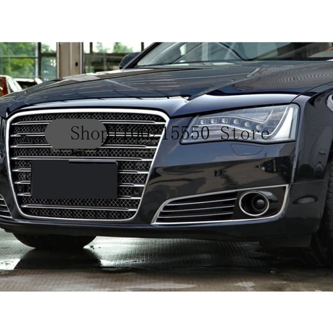 Автомобильный левый правый боковой передний бампер, противотуманный фонарь, решетка радиатора, крышка гриля для AUDI A8 D4 2010 2011 2012 2013 Инструменты 4H0807679