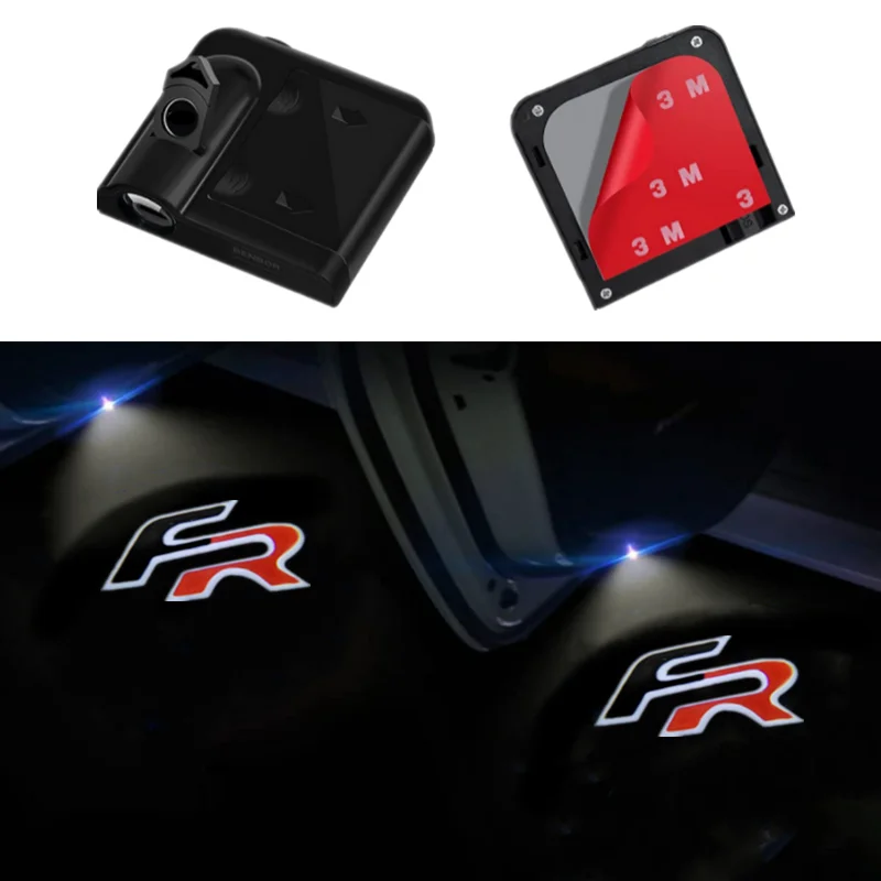 

2X Wireless Universal Car Projection LED Welcome Door Shadow Light For Seat Leon 1 2 3 MK3 Ateca Ibiza 6J Toledo Exeo Cordoba FR