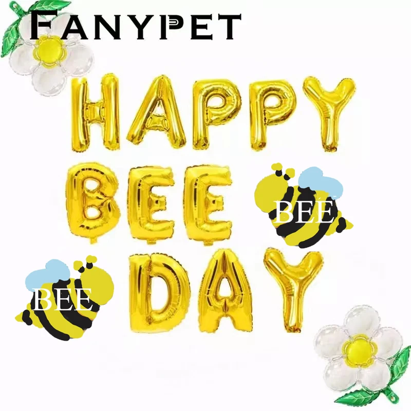 Happy Bee Day Balloons Happy Bee Day Banner Bumble Bee Baby Shower Decoration Bumble Bee Balloons for Baby Shower 1st Birthday