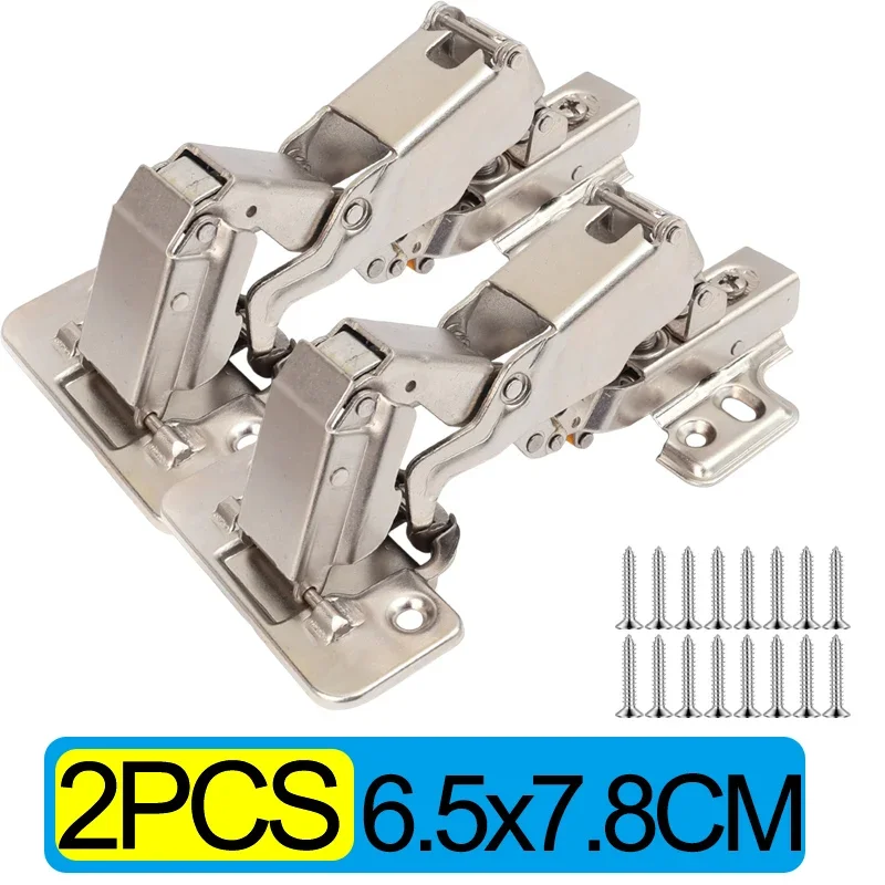165-градусные петли, безрамные петли для шкафа, буферные демпферы с мягким закрыванием, отверстие без сверления, гидравлический буферный шарнир для шкафа с винтами