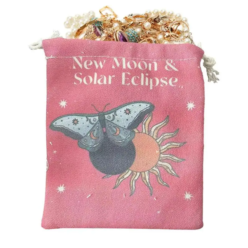 

Сумка для хранения Таро, искусственная кожа, новая луна и солнечная батарея, органайзер, сумка для костей, Подарочная сумка для путешествий