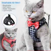 cat harness and leash set adjustable escape proof soft lightweight for walking 5 size easy to wear chest strap home accessories