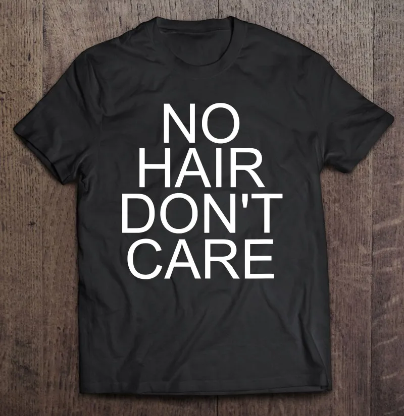 

Футболка мужская с надписью «No Hair't Care», тенниска с Лысой, майка с рисунком аниме, дизайнерская одежда