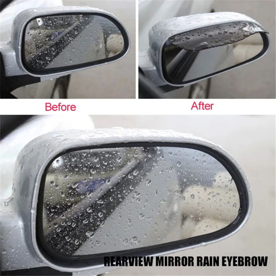 

2Pcs Universal Rearview Mirror Rain Eyebrow PVC Mirror Rain Shield Shade Cover Protector Guard PVC Rainproof Blade New 2021