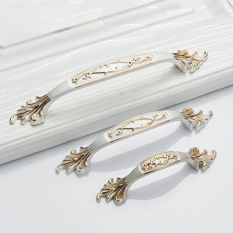 Ручки шкафа цинковые Aolly белая кухонная дверь стандартная Европейская мода ручка