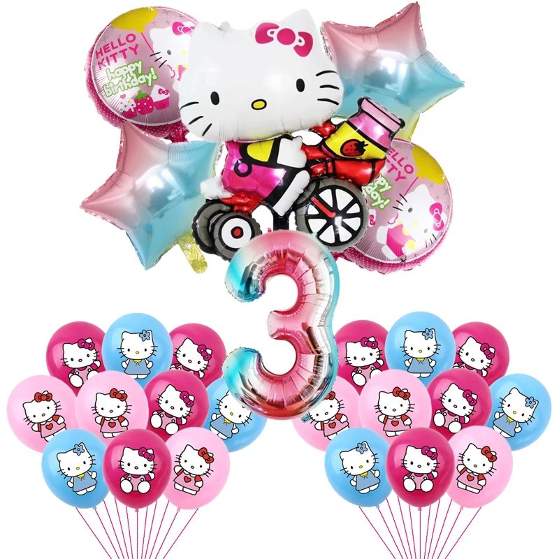 Набор воздушных шаров Hello Kitty для вечерние комплект из 32 с цифрами детского