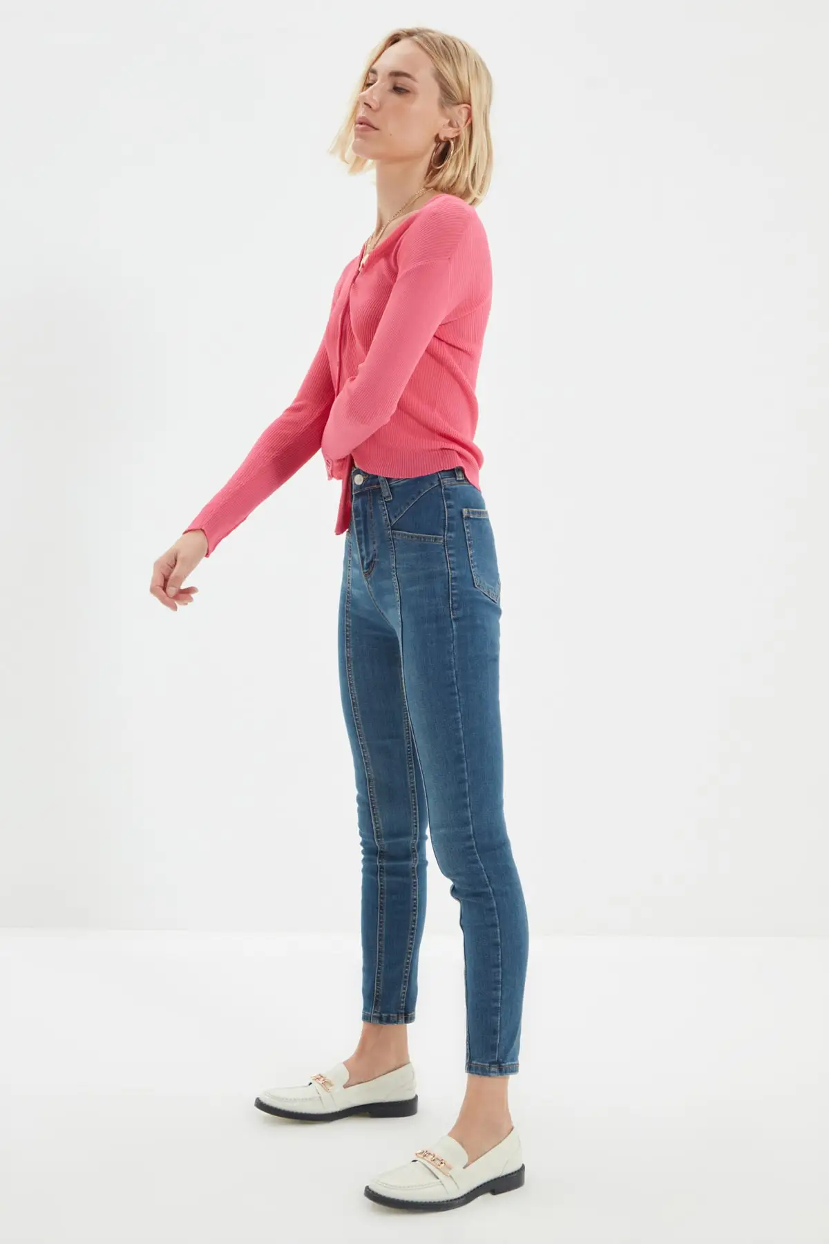 

Trendyol Stitch Detail High Waist Skinny Jeans TWOAW22JE0425