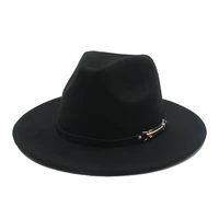 fedoras hat women band belt felted hats for men new wide brim winter black classic panama wedding womens hat sombreros de mujer