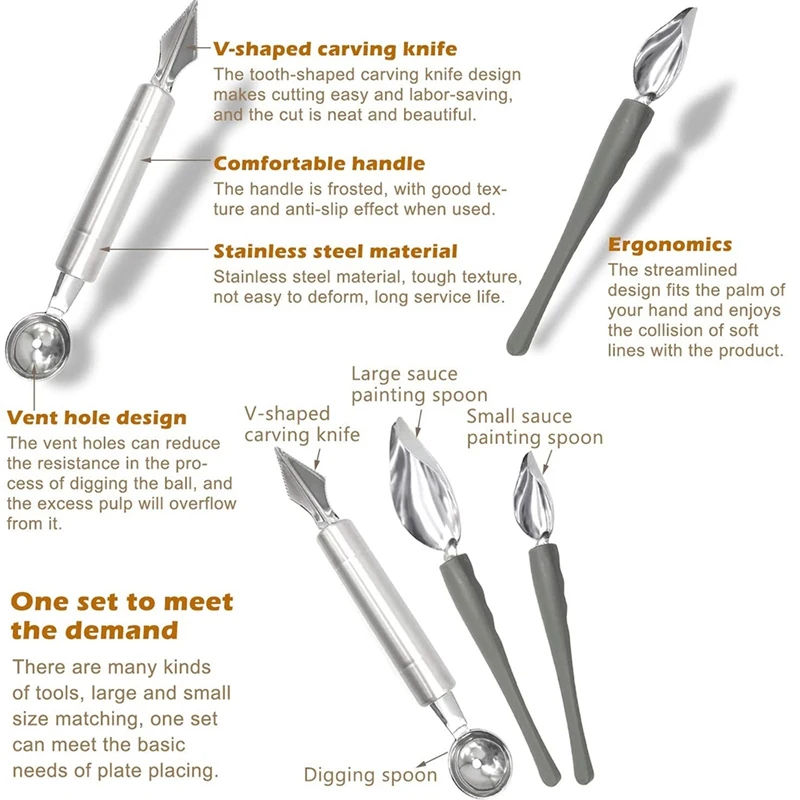 3 шт. инструмент для резки шоколадной ложки и фруктов | Дом сад
