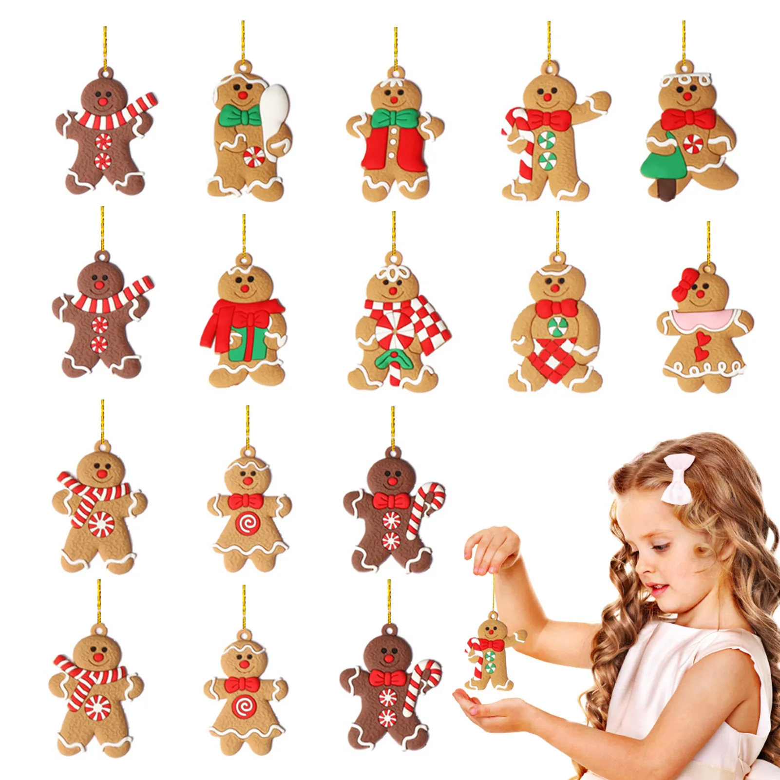 

2023 Christmas Decoration Gingerbread Man Doll Pendants Xmas Tree Hanging Ornaments For Home New Year Gift